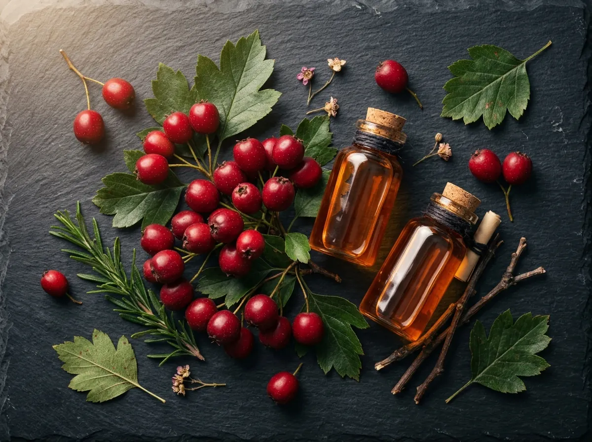 Fresh hawthorn berries and natural extracts - key ingredient in CardioX cardiovascular supplement